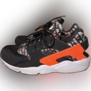 Black/Orange Nike Huaraches